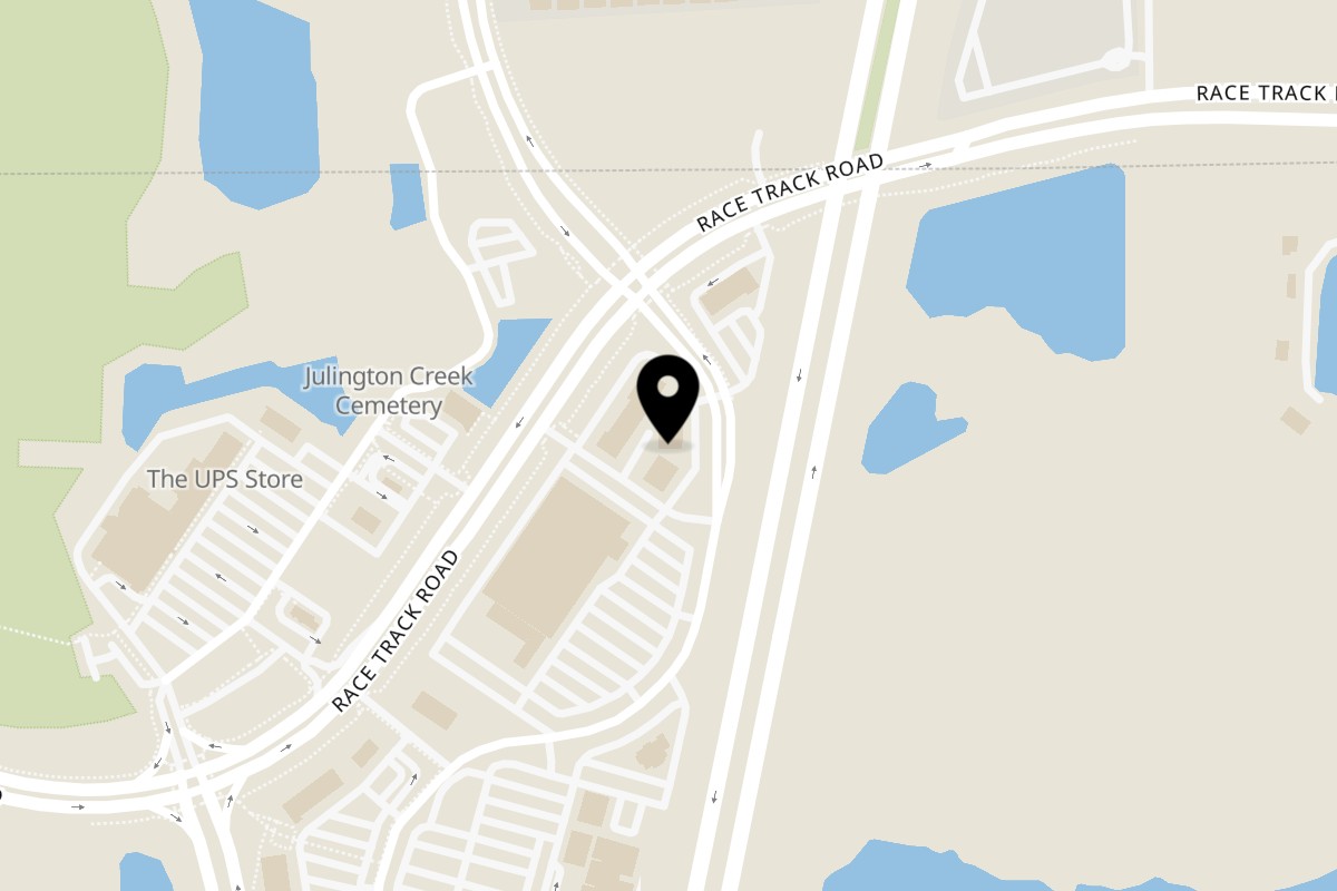 Map showing the location of Natural Greens on 90 Durbin Pavilion Drive in Jacksonville